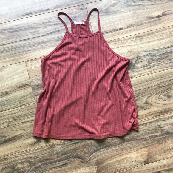 Rusty Red Ribbed Tank Top Racerback Style - Picture 6 of 6